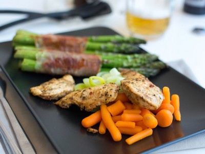 Chicken breast steak with vegetables